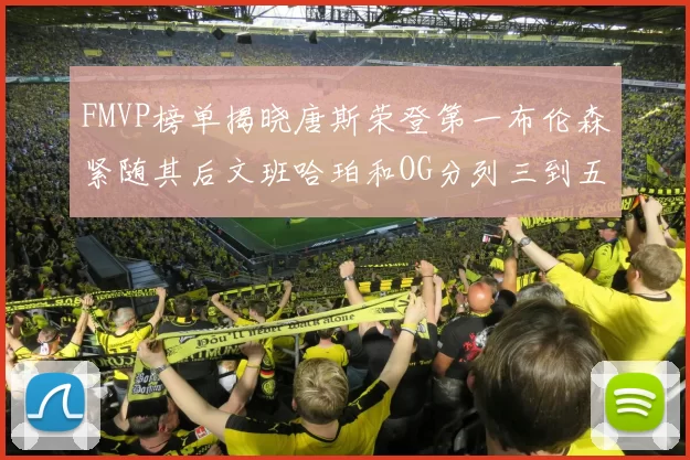 FMVP榜单揭晓唐斯荣登第一布伦森紧随其后文班哈珀和OG分列三到五位